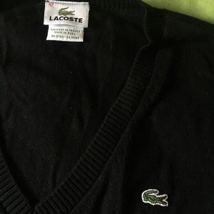 Lacoste Black V Neck Women's sweater size M 42/10